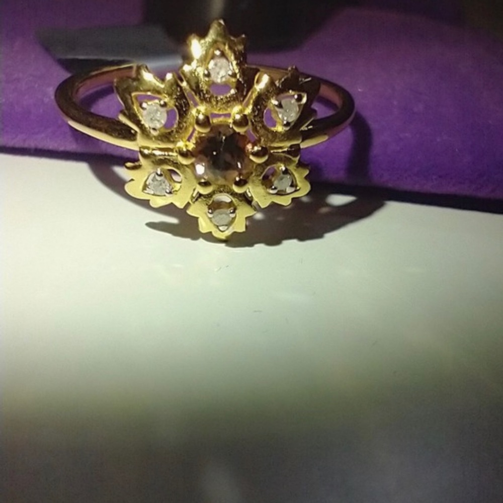 Size L to M Jenipapo Andalusite & Diamond Midas Ring ATGW 0.14cts
